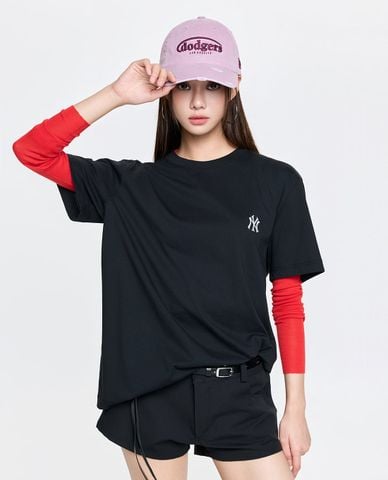  MLB - Áo thun unisex cổ tròn tay ngắn Basic 