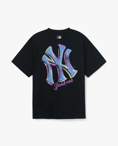  MLB - Áo thun unisex cổ tròn tay ngắn phối logo 