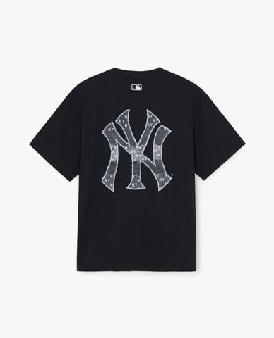  MLB - Áo thun unisex tay ngắn Vintage Denimlike Monogram Big Lux 