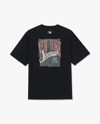  MLB - Áo thun unisex tay ngắn Vintage Letter Print 