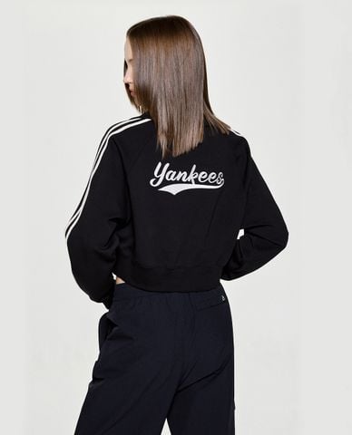  MLB - Áo sweatshirt nữ cổ bẻ tay dài Varsity Sporty Cursive 