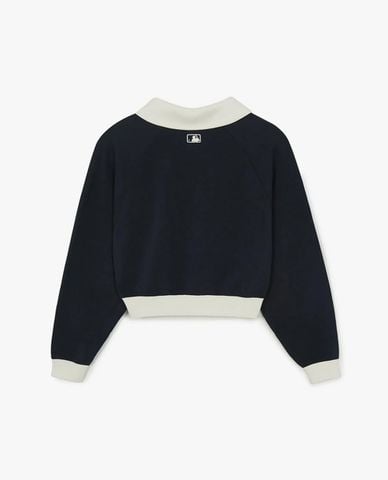  MLB - Áo sweatshirt nữ cổ bẻ tay dài Varsity Sportive 