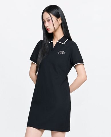  MLB - Đầm polo mini tay ngắn Basic Lettering 