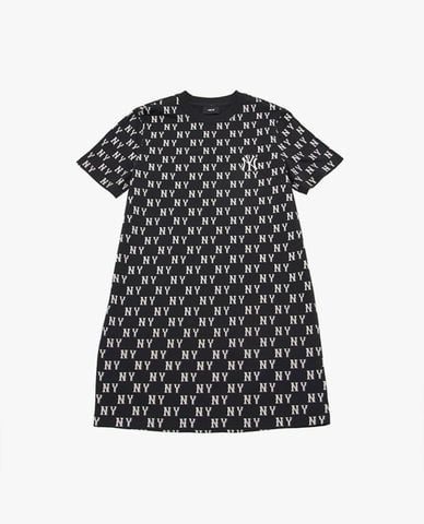 MLB - Đầm mini cổ tròn tay ngắn Classic Monogram 
