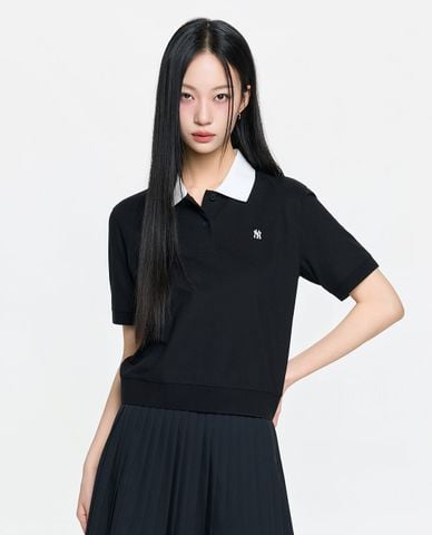  MLB - Áo polo nữ cổ bẻ tay ngắn Basic 
