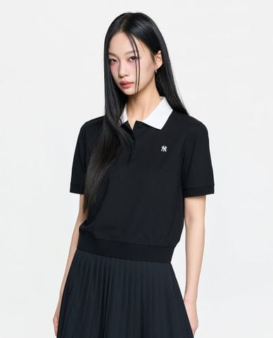  MLB - Áo polo nữ cổ bẻ tay ngắn Basic 