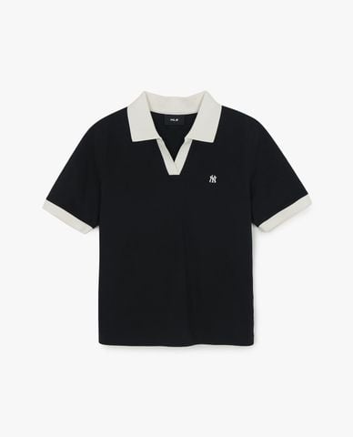  MLB - Áo polo nữ cổ V tay ngắn Basic 