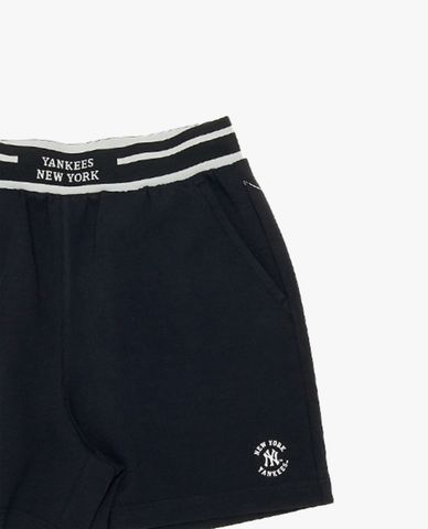  MLB - Quần short ngắn nữ lưng thun kẻ sọc 