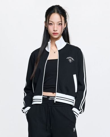  MLB - Áo khoác thể thao nữ cổ trụ tay dài Varsity 