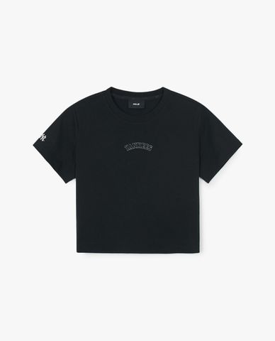  MLB - Áo croptop nữ cổ tròn tay ngắn Basic 