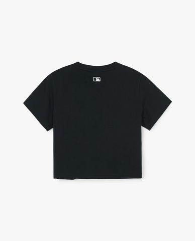  MLB - Áo croptop nữ cổ tròn tay ngắn Basic 