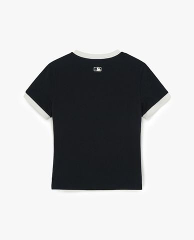  MLB - Áo thun nữ cổ tròn tay ngắn Basic Small Logo Ringer 