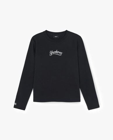  MLB - Áo thun nữ cổ tròn tay dài Vintage 