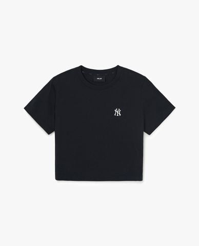  MLB - Áo croptop nữ cổ tròn tay ngắn Basic 