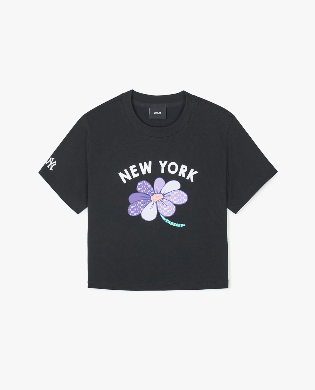 MLB - Áo croptop nữ cổ tròn tay ngắn