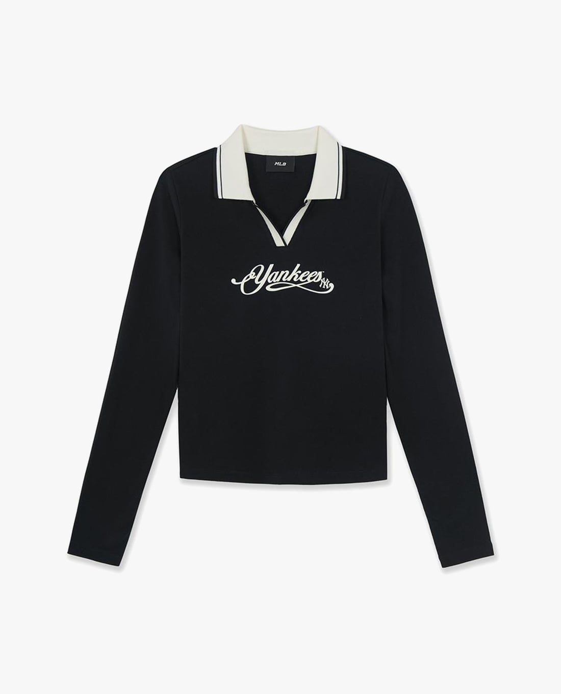 MLB - Áo polo nữ cổ bẻ tay dài in logo