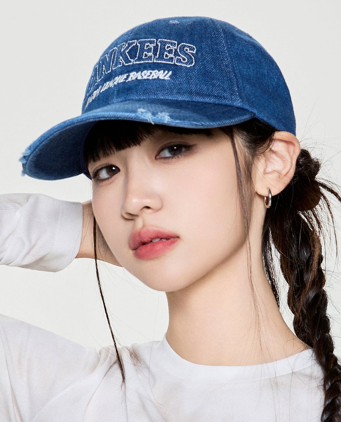 MLB - Nón bóng chày unisex Denim Embossed