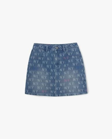  MLB - Chân váy denim mini Retro Monogram 