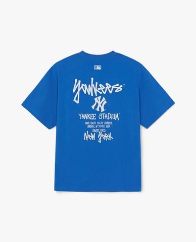  MLB - Áo thun unisex tay ngắn Basic Street Back Lettering 
