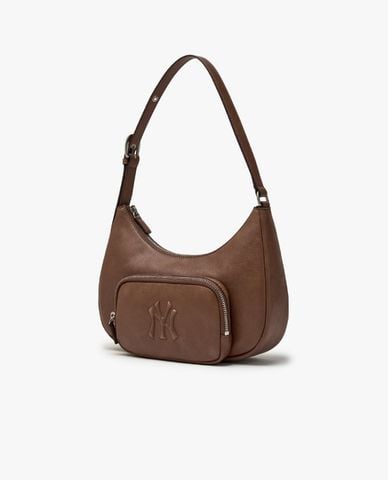  MLB - Túi đeo vai nữ hình bán nguyệt Basic Vintage Logo 