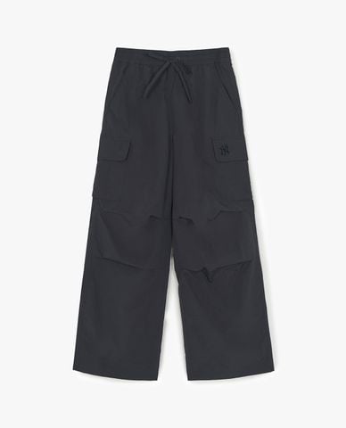  MLB - Quần nữ ống rộng lưng thun Gorpcore 