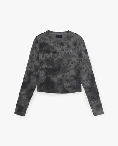  MLB - Áo croptop nữ cổ tròn tay dài Monogram Tie Dye 