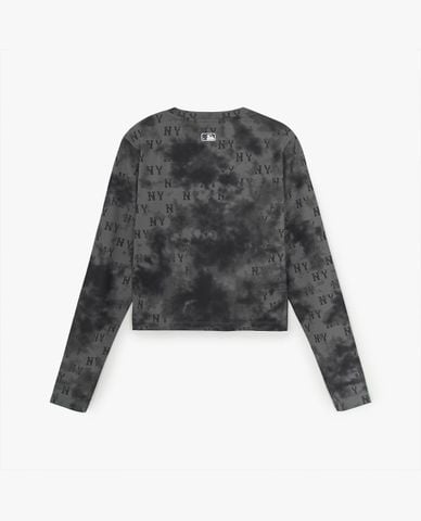  MLB - Áo croptop nữ cổ tròn tay dài Monogram Tie Dye 