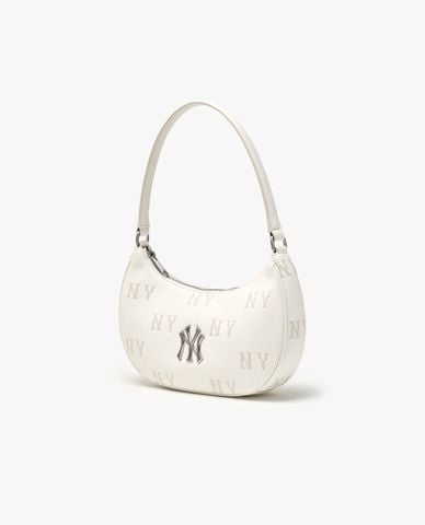  MLB - Túi đeo vai nữ hình bán nguyệt Classic Monogram 