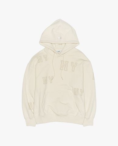  MLB - Áo hoodie unisex tay dài phối mũ in logo 