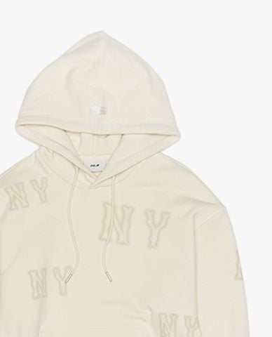  MLB - Áo hoodie unisex tay dài phối mũ in logo 