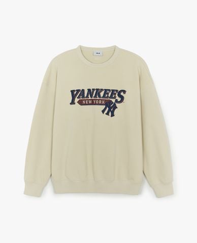  MLB - Áo sweatshirt nữ tay dài Vintage Letter Graphic Varsity 
