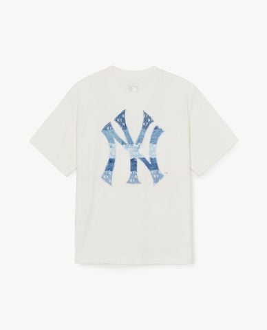  MLB - Áo thun unisex tay ngắn Vintage Denimlike Monogram Big Lux 