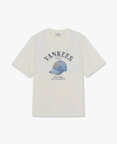  MLB - Áo thun unisex cổ tròn tay ngắn Drawing Graphic 