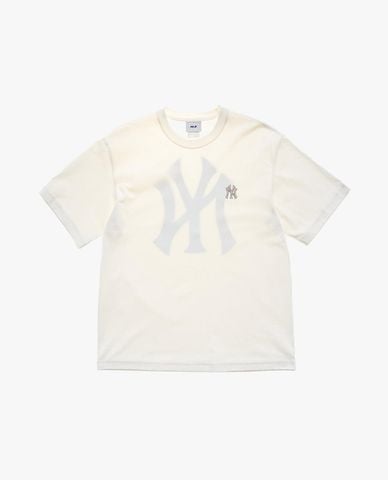  MLB - Áo thun unisex cổ tròn tay ngắn Big Logo Leopard 