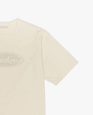  MLB - Áo thun unisex cổ tròn tay ngắn in logo 