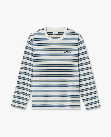  MLB - Áo thun unisex cổ tròn tay dài Stripe 
