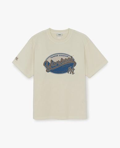  MLB - Áo thun unisex cổ tròn tay ngắn Vintage 