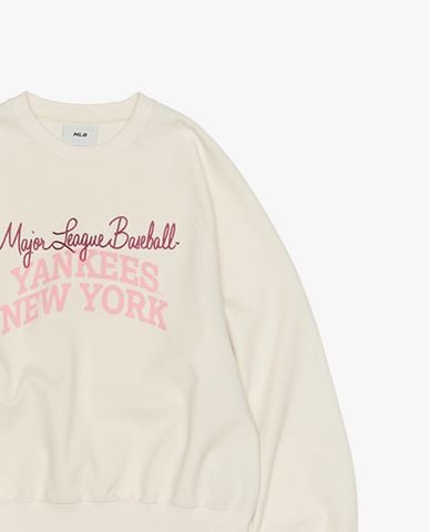  MLB - Áo sweatshirt unisex cổ tròn tay dài in chữ 