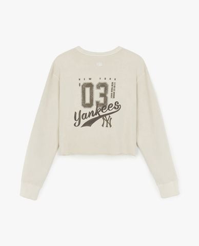  MLB - Áo sweatshirt nữ cổ tròn tay dài Varsity Vintage 