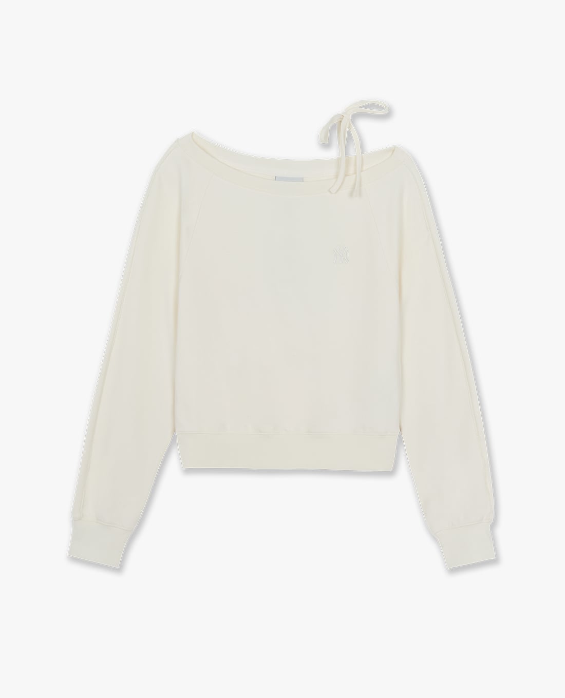 MLB - Áo sweatshirt nữ lệch vai phối dây Varsity Sporty