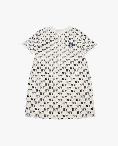  MLB - Đầm mini cổ tròn tay ngắn Classic Monogram 