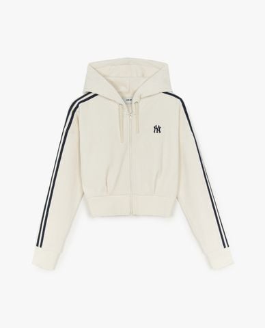  MLB - Áo khoác phối mũ nữ phối viền Basic Velvet 