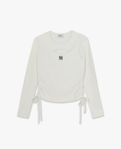  MLB - Áo kiểu nữ tay dài rút dây Basic Cutout 