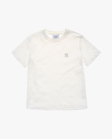  MLB - Áo thun nữ cổ tròn tay ngắn Dia Monogram 