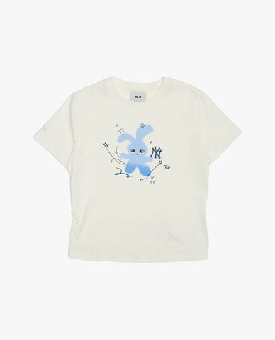  MLB - Áo croptop nữ cổ tròn tay ngắn in họa tiết 