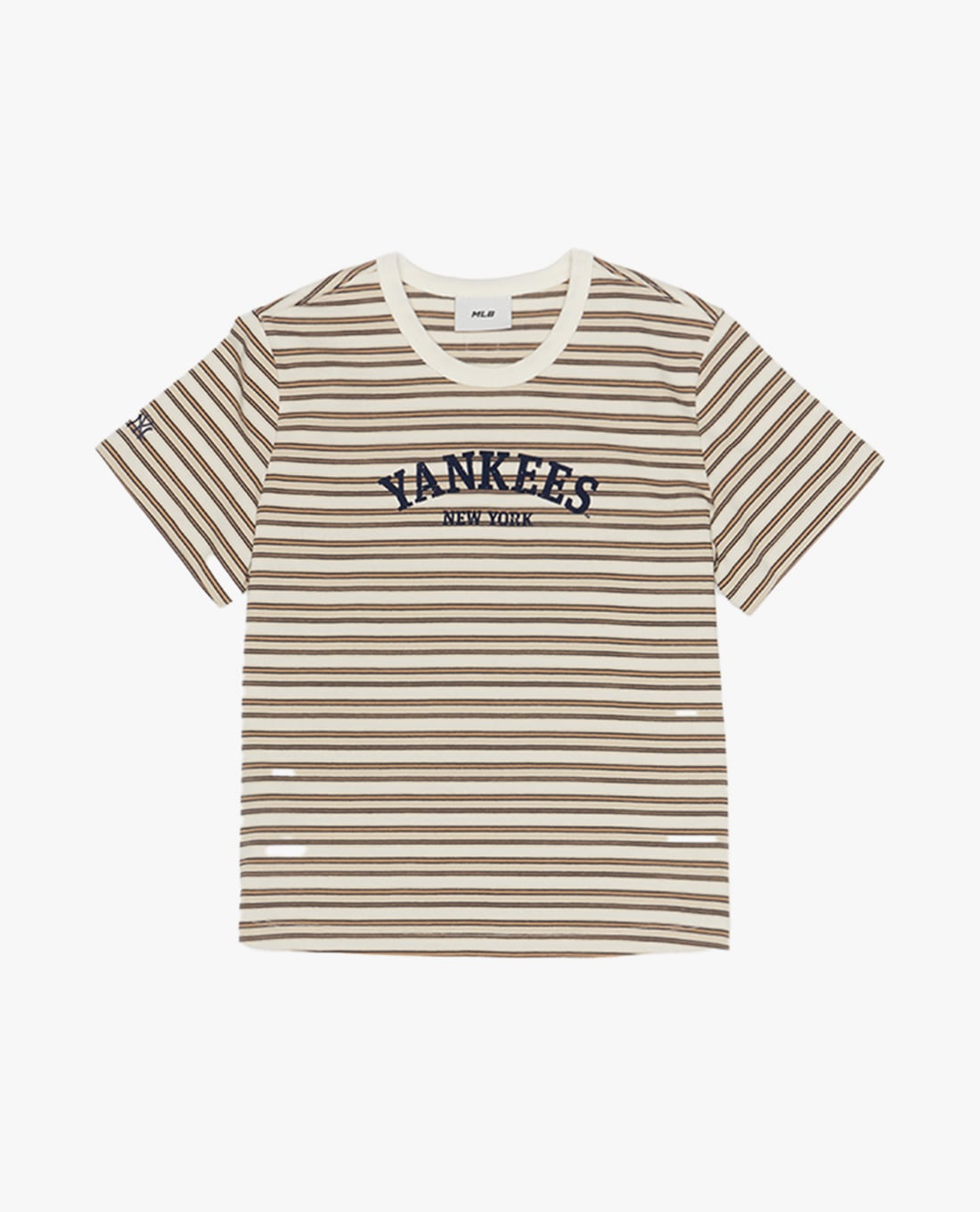 MLB - Áo thun nữ cổ tròn tay ngắn kẻ sọc