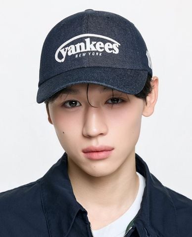  MLB - Nón bóng chày unisex Vintage Denim Curve Logo 