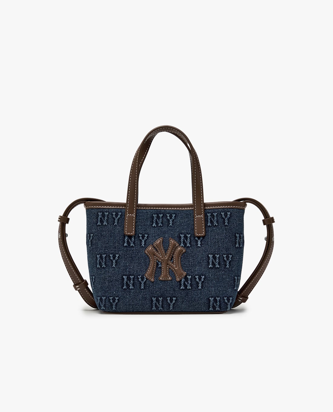 MLB - Túi đeo chéo nữ Classic Monogram Denim Embossed Mini