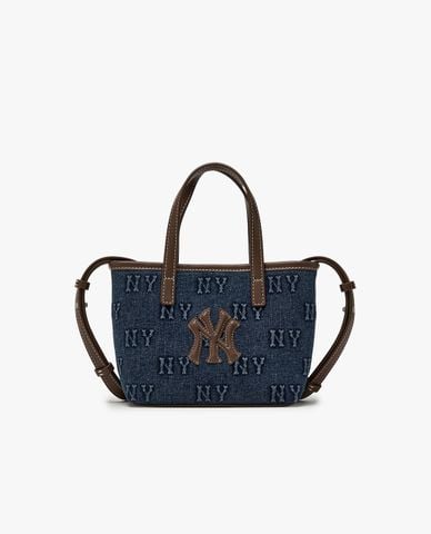  MLB - Túi đeo chéo nữ Classic Monogram Denim Embossed Mini 