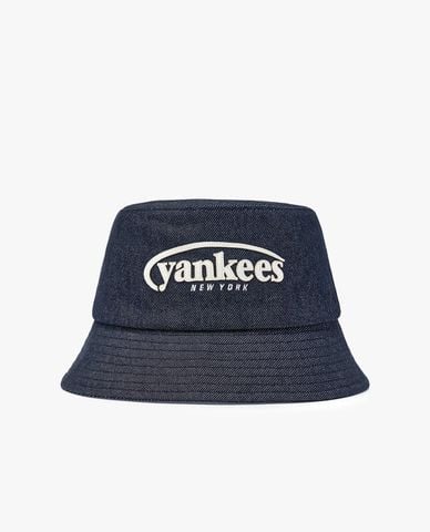  MLB - Nón bucket unisex Vintage Denim Curve Logo 